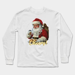 Santa Claus Cheers: Festive Holiday Long Sleeve T-Shirt